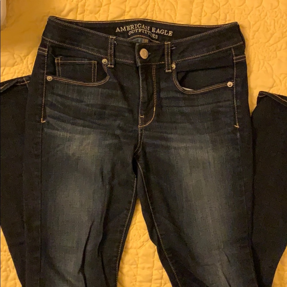 American Eagle Skinny Jeans, Size 8, Dark - Picture 1 of 5